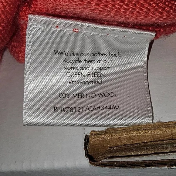 Eileen Fisher Womens Coral Merino Wool Tunic Sweater‎ Medium - Picture 5 of 5